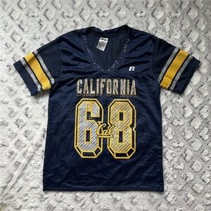 Russel Kids Medium California Bears Blue And Gold Football Jersey